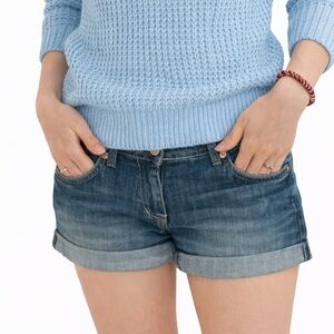 H&M Cuffed Denim Shorts Size 6 | Mid Rise Blue Jean Shorts